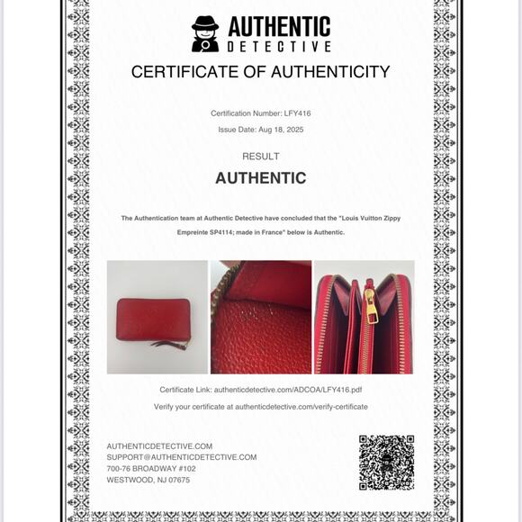 Louis Vuitton Zippy Wallet Empreinte Leather Red ✨ - Picture 9 of 9